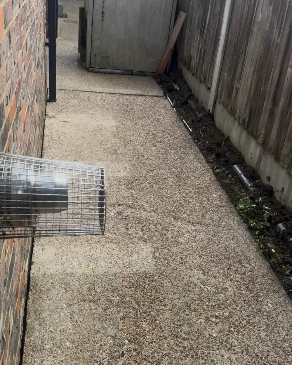 The same side access path pressure washed back to clean aggregate concrete